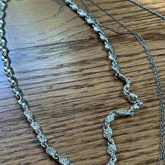 Silver Heart Layered Necklace Stack Jewelry Bundle Bracelets Earrings - Picture 8 of 10